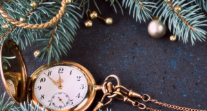 Pinetree with gold pocket watch
